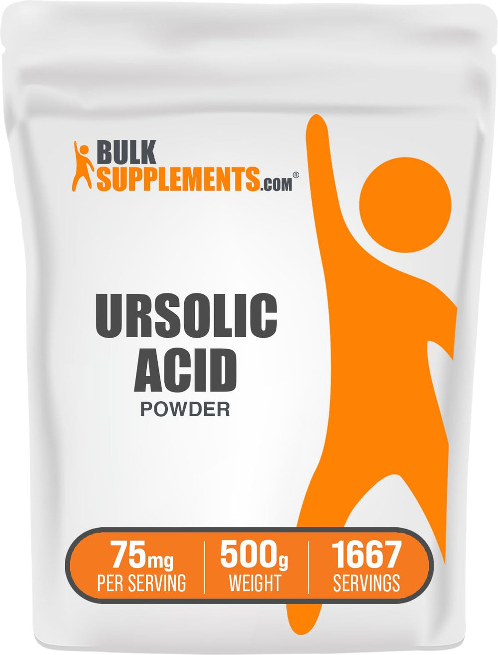 Bulksupplements Ursolic Acid Powder bottle with rosemary extract for daily wellness.