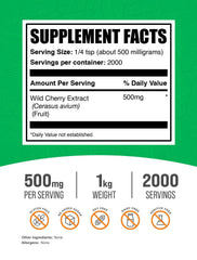 Bulksupplements Wild Cherry Extract Powder pour scene showing serving convenience