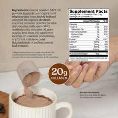 Bulletproof Chocolate Collagen Peptides poured into coffee for easy mix and flavor.
