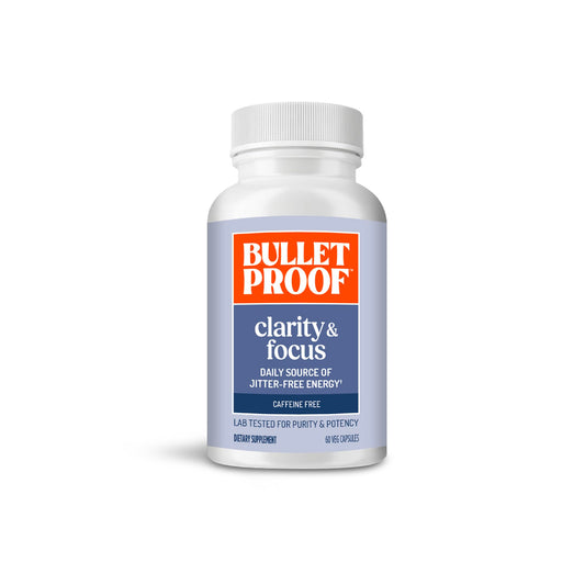 Bulletproof Clarity + Focus capsules bottle shown for daily mental clarity and focus