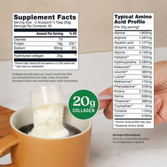 Bulletproof Collagen Peptides label closeup, keto-friendly, sugar-free ingredients.