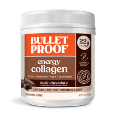 Bulletproof Vanilla Bean Energy Collagen Protein bottle shows a convenient daily protein boost.