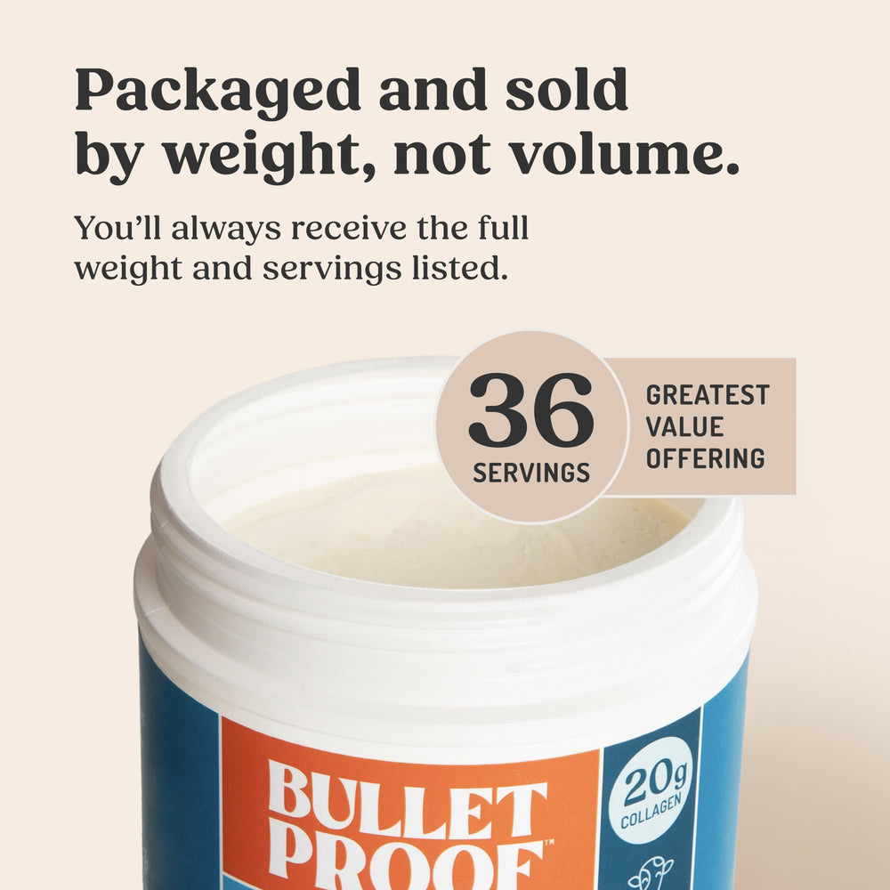 Pantry scene with Bulletproof collagen tub ready for recipes and baking.