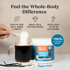 Bulletproof collagen powder blended into a smoothie bowl for skin and joint support.