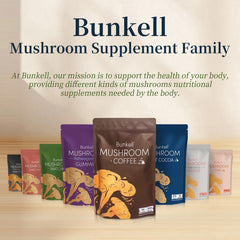 Bunkell Mushroom Coffee Instant Powder ready to mix hot or cold