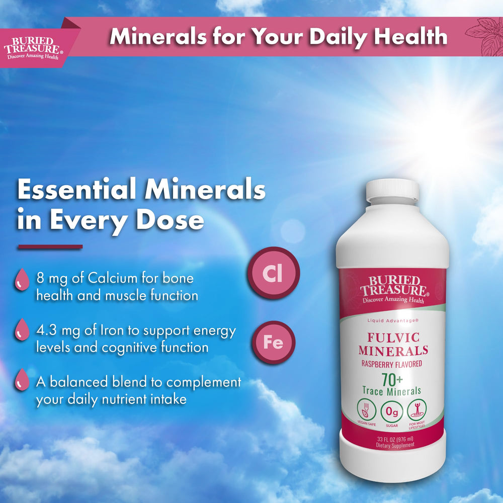 Buried Treasure Fulvic Mineral Complex being poured into a glass for hydration during workouts.