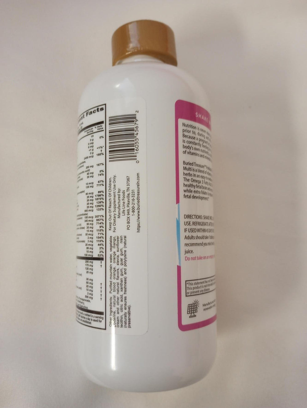 Buried Treasure Prenatal Plus DHA Complete made-in-usa manufacturing label.