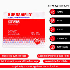 Burnshield cooling hydrogel tea-tree oil blend provides soothing burn support