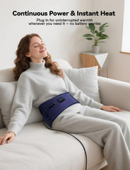 Burrki massager wearable back brace demonstrates portable heat on the lower back