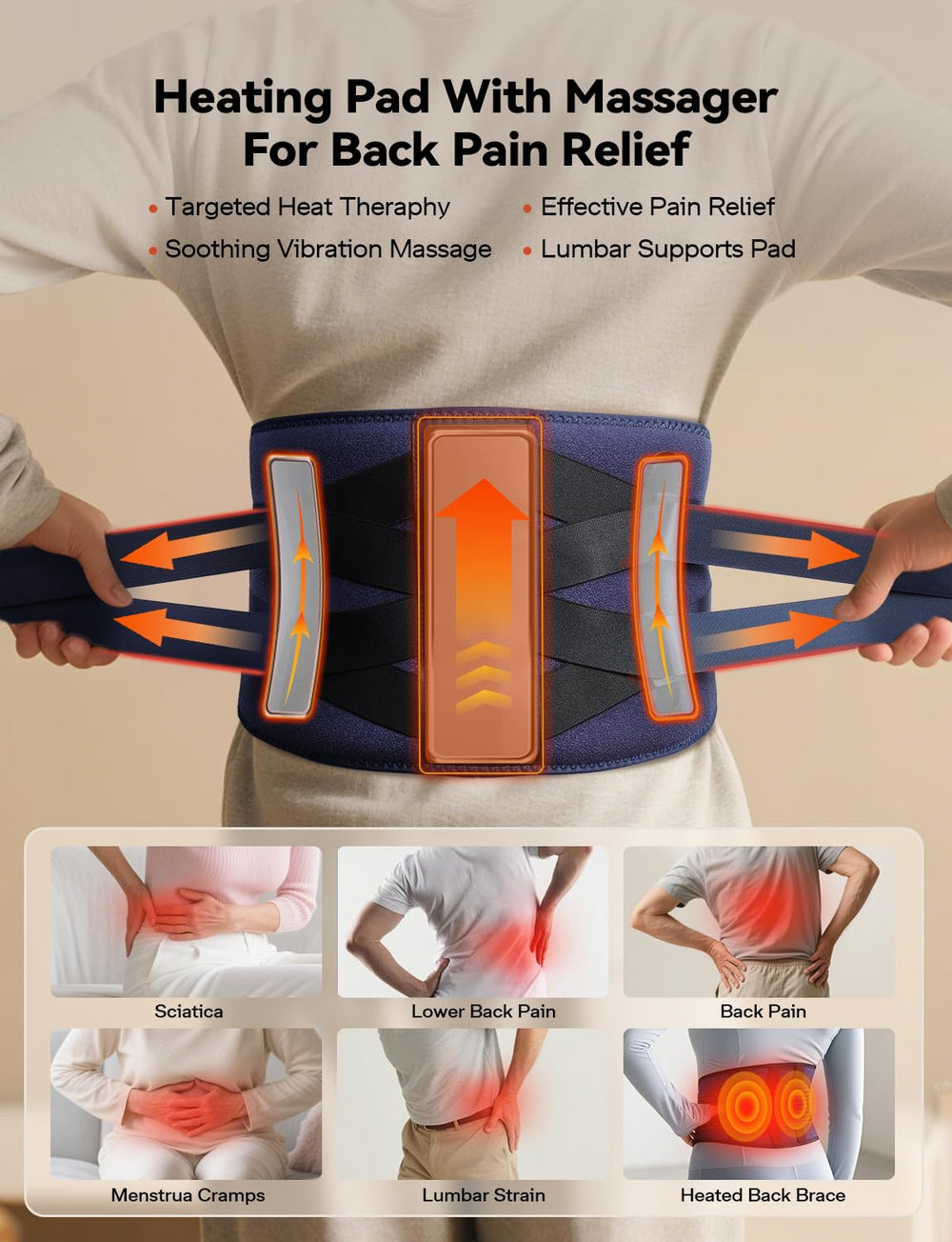 Burrki lumbar support poles provide extra lower-back stabilization.