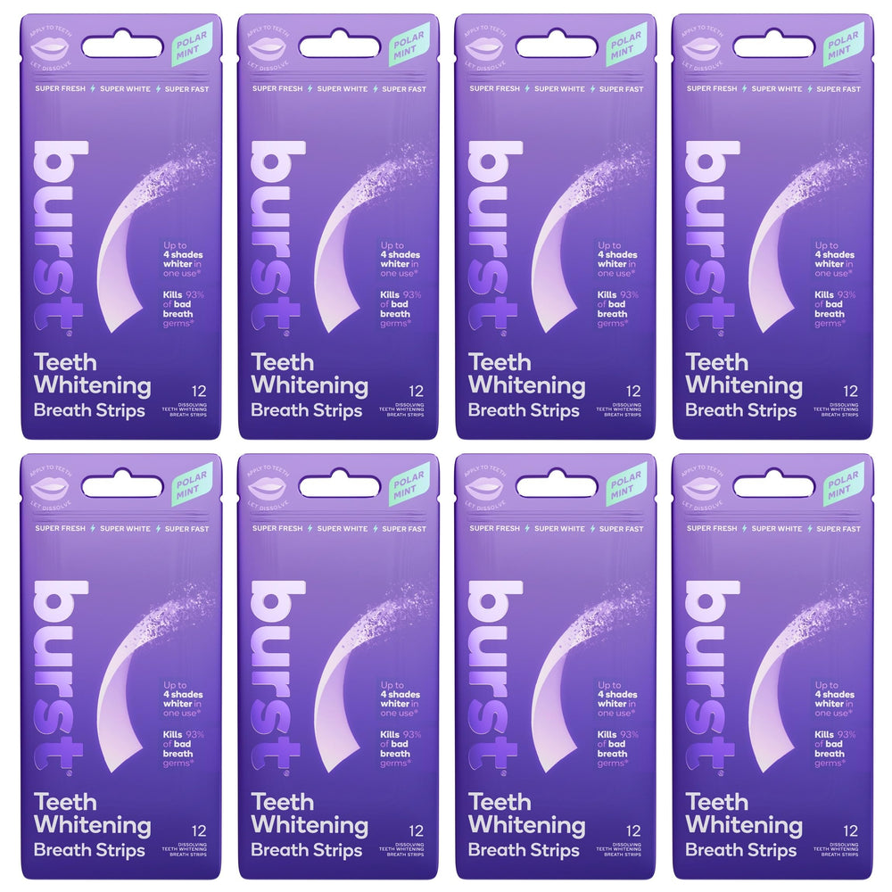Burst Teeth Whitening Breath Strips Polar Mint for quick at-home whitening and fresh breath.