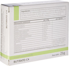 Butycaps Butyrate C4 30cap bottle back highlights ingredients at a glance.