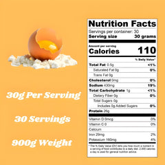 Pouring BUY THE CRAVE Egg Protein Powder into a glass for a protein rich drink.