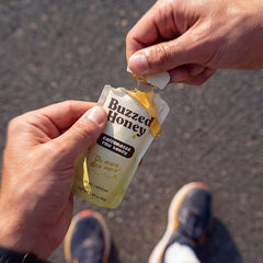 Buzzed Honey Go Packs ingredients label shows four clean ingredients