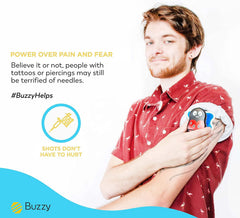 Buzzy Personal compact device shown for home or clinical settings.
