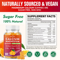 BVIVLOO bottle nutrition label showing calcium and D3 details for absorption.