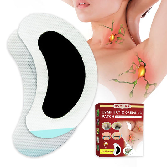 BXQJRJ Lymph Patch packaging shows natural herbs and user-friendly design for neck and underarm comfort.
