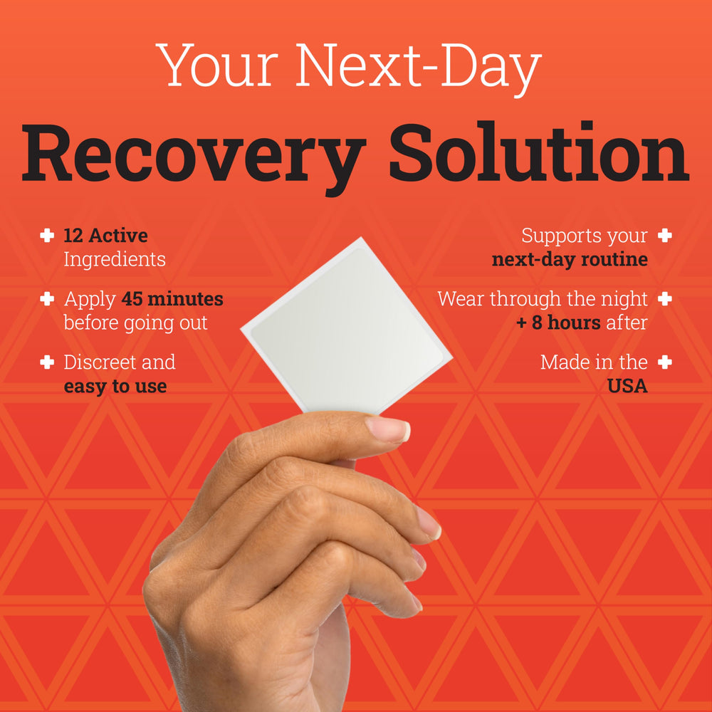 Bytox Recovery Patch beside vitamins illustrating daily nutrient support