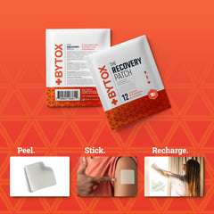 Bytox patch applied to arm demonstrating up to 24-hour wear