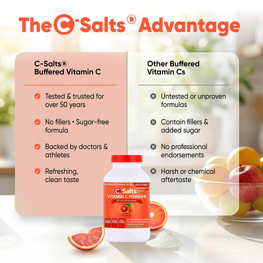 C-Salts 26oz family-size container sits ready on the kitchen shelf.
