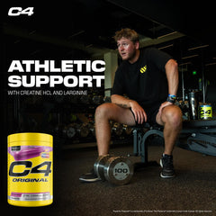 C4 Original Popsicle Grape label closeup shows caffeine and beta-alanine blend.