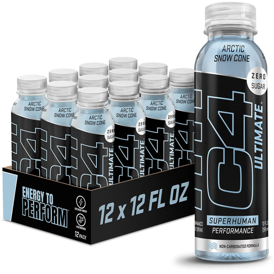 C4 Ultimate bottle front view highlighting zero sugar energy boost.