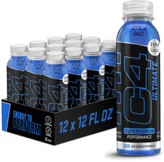 C4 Ultimate non-carbonated bottle being poured for a clean energy boost.