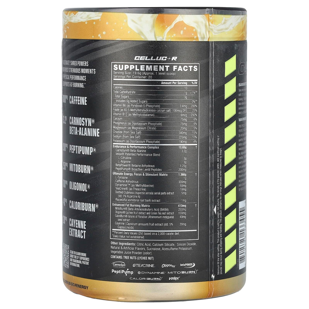 C4 Ultimate Shred label close-up highlighting ingredients for focus