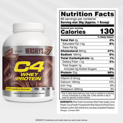 C4 Whey Protein Reese's Peanut Butter & Chocolate tub with creamy PB flavor.