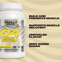 C4 Whey Protein Vanilla Bean mixing-bottle demonstrates easy shake preparation.