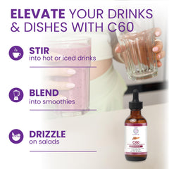 Dropper releasing precise C60 drops into liquid for serving