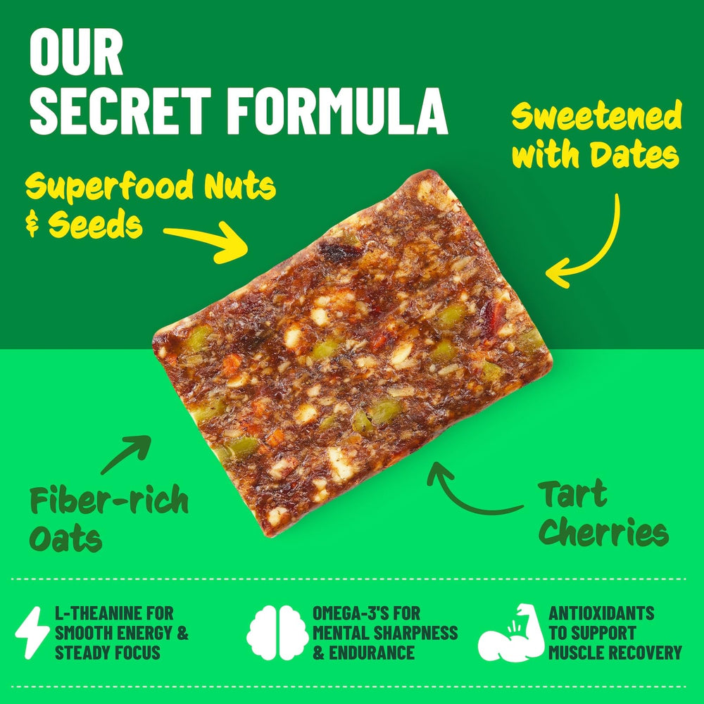 Caddy Snacks Chewy Cherry Almond bar ingredients featuring almonds cherries and seeds