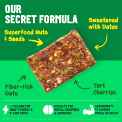 Caddy Snacks Chewy Cherry Almond bar ingredients featuring almonds cherries and seeds