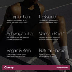 Cadence Recover Sleep Cherry dissolving in water reveals a refreshing bedtime drink