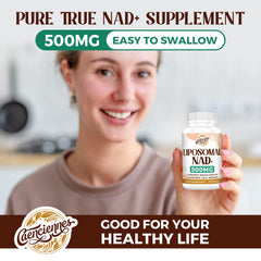 Caenciennes Liposomal NAD+ capsules on a table ready to take.