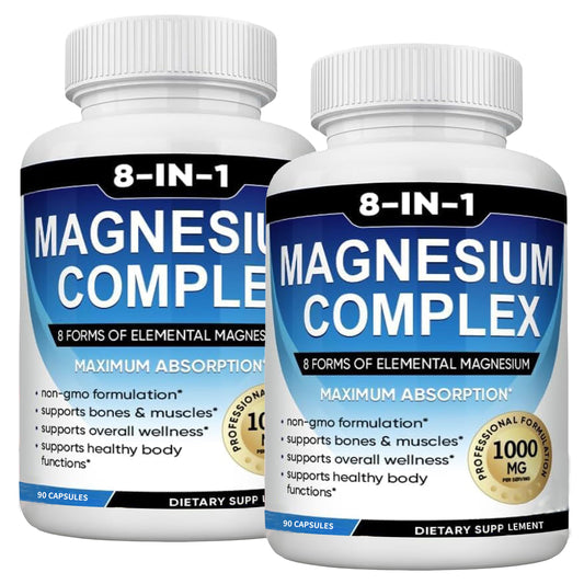 Caicieter Magnesium Complex bottle ready for daily wellness on the counter.