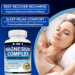 Caicieter Magnesium Complex label front highlighting vegan, non-GMO features.