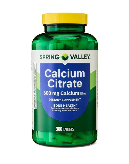 Calcium Citrate Supplement bottle with 600 mg tablets for bone health support.