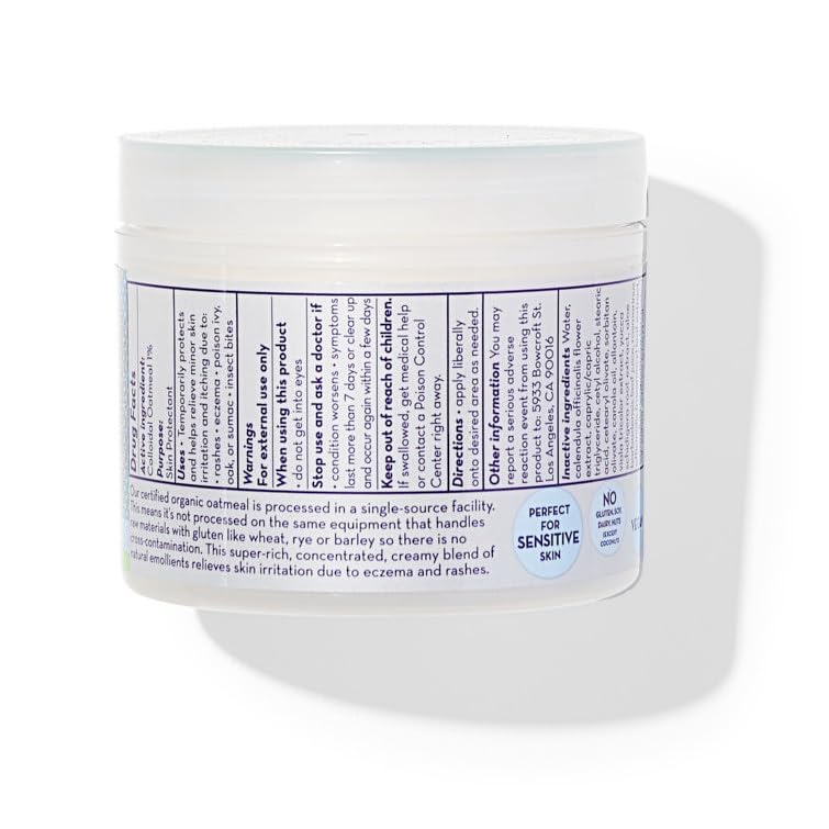 California Baby eczema cream showcases colloidal oatmeal as soothing ingredient.