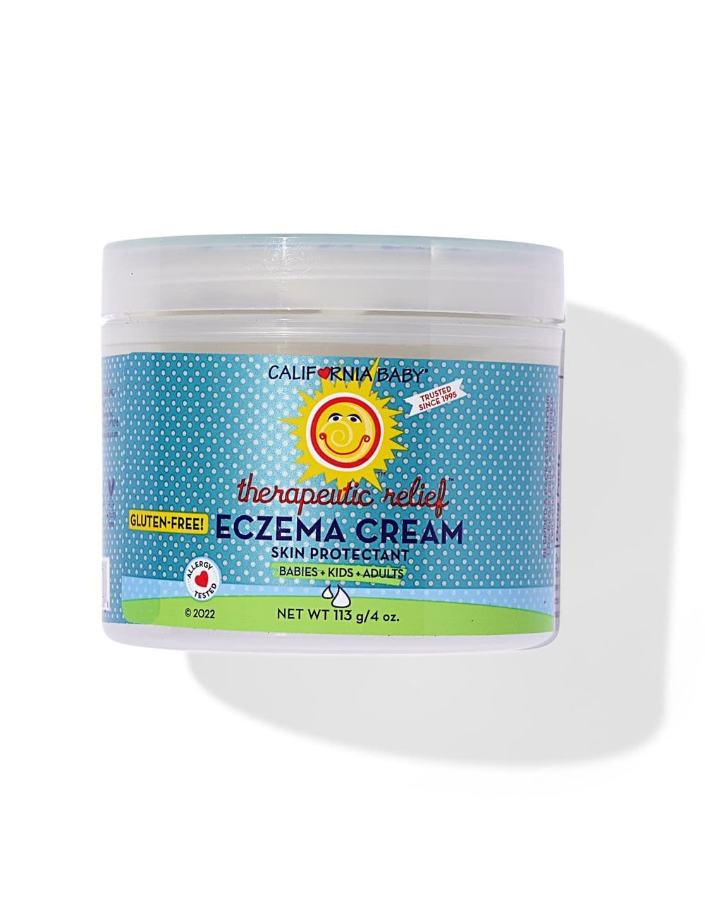 California Baby eczema cream tube being applied for gentle relief.