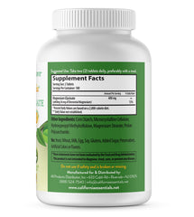 California Essentials magnesium glycinate bottle back label with dosage guidance.