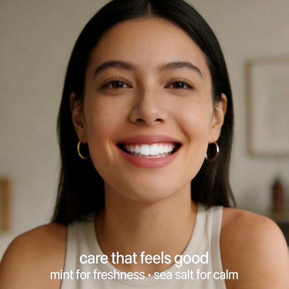Callsmile strips against travel case for convenient whitening on the go.