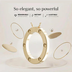CALMI magnetic wellness pendant back view highlighting durable stainless steel.