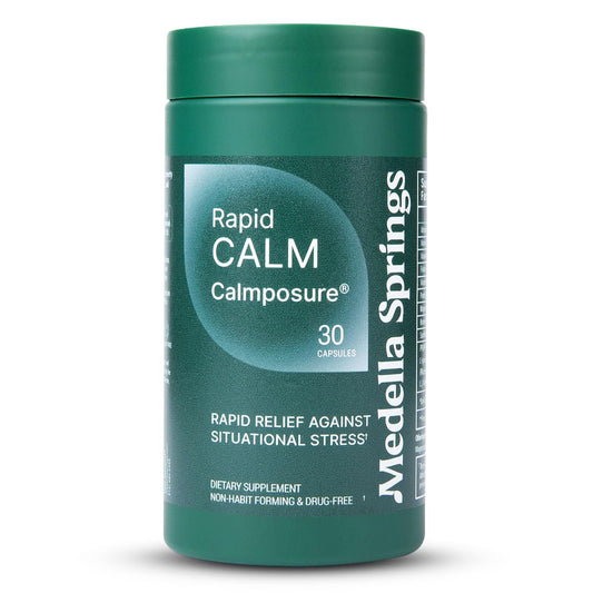 Calmposure rapid relief bottle pour for situational stress support.