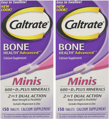 Caltrate Minis Minerals 150ct bottle front view for easy daily calcium support