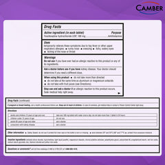 Camber Pharmaceuticals Camber 24 Hrs fexofenadine tablets arranged for daily use.