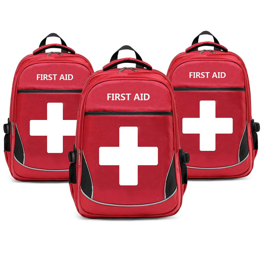 Camoredy first aid bag empty red with reflective strips for quick emergency access