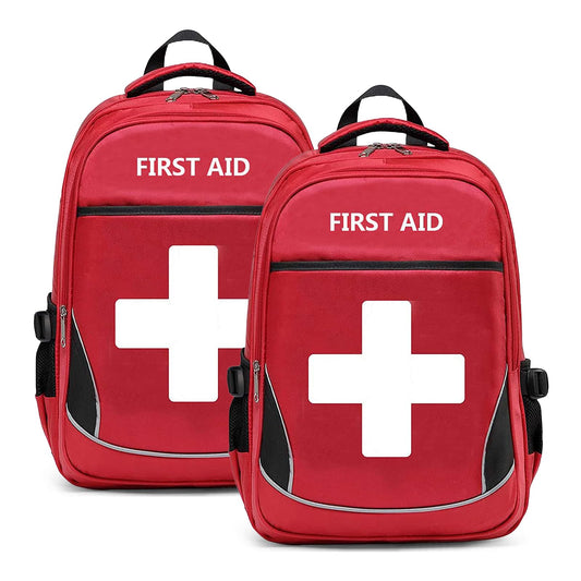 Camoredy red multi-pocket first aid bag two-pack for organized supplies