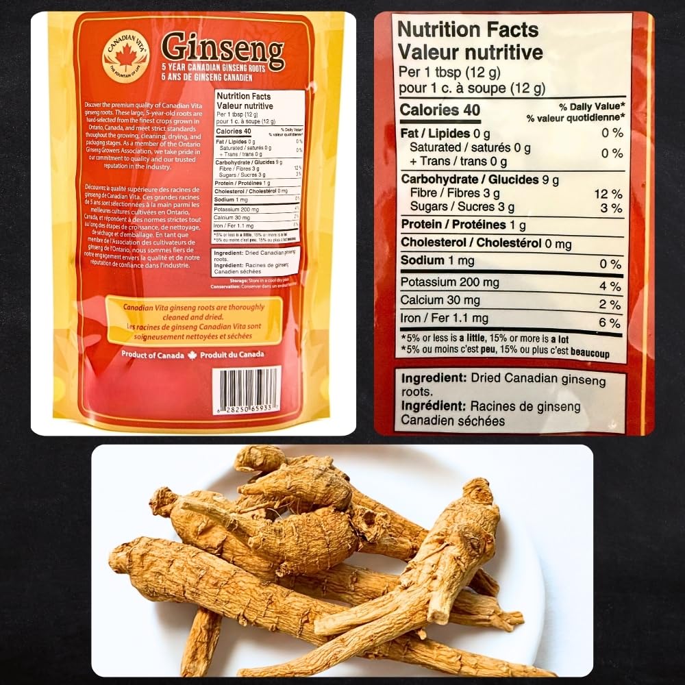 Canadian Vita ginseng root long-simmer broth friendly for stews.
