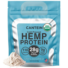 Cantein organic hemp protein powder front view for a clean plant-based protein boost.